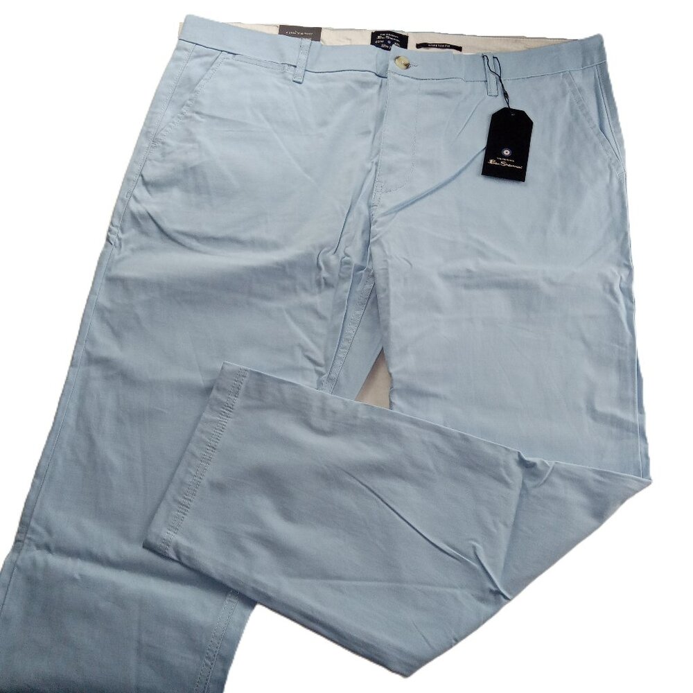 Ben Sherman Men's Slim Fit Stretch Chino Pant Size 40 X 30 Cerulean Blue